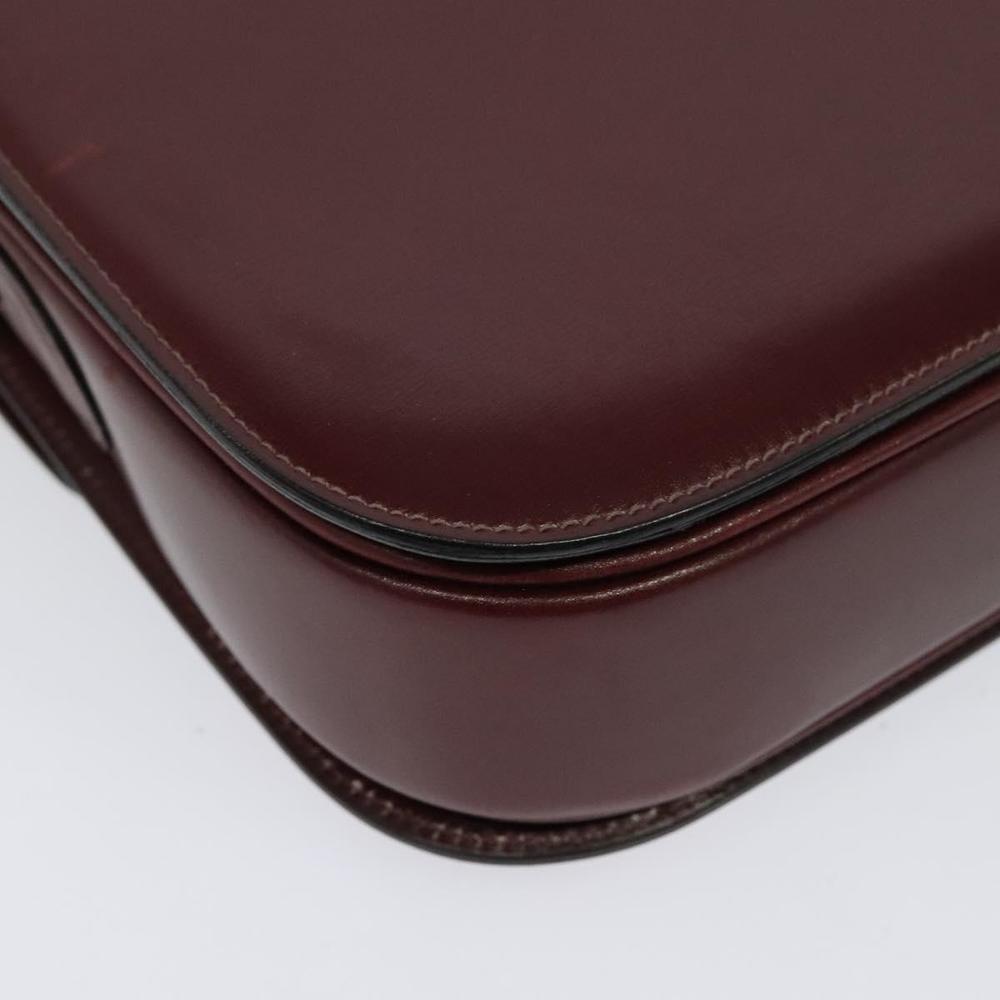 CELINE Horse Carriage Shoulder Bag Leather Bordeaux Gold Auth yk18928 - Picture 15 of 16